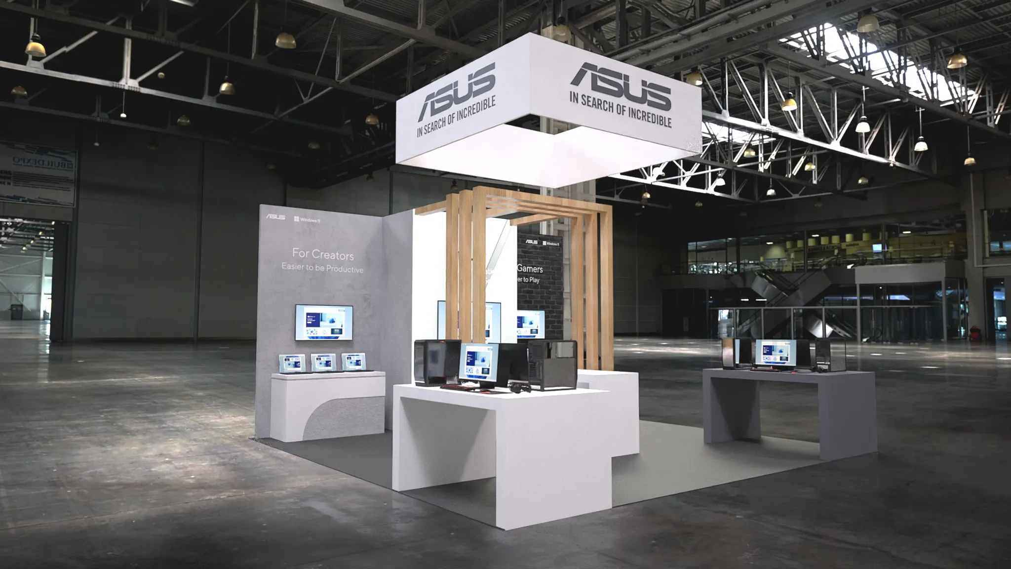 20x20 Island booth design by Reaction Space